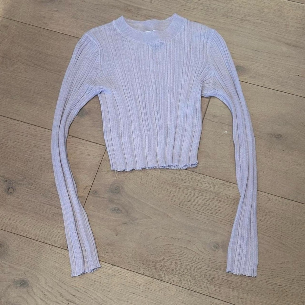 Lavender Ribbed Knit Top